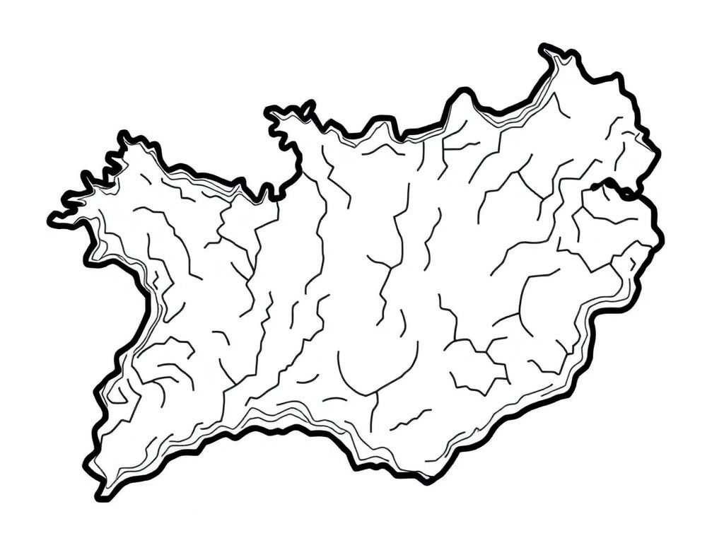 Topographic Map Coloring Page