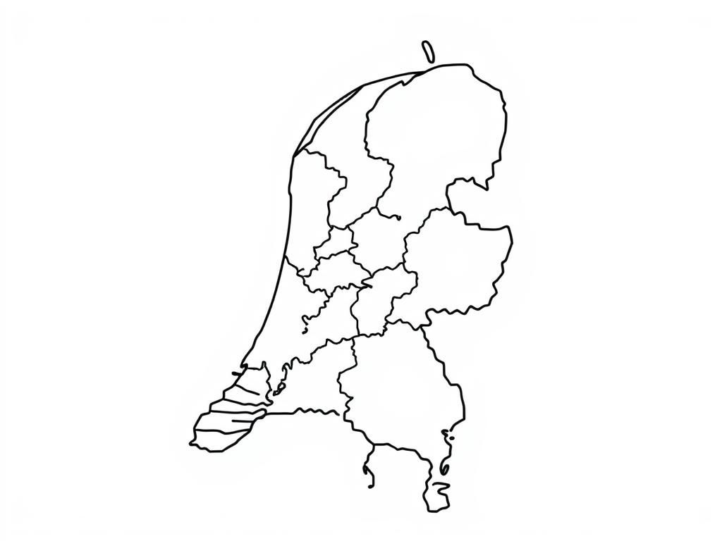 A map of the Nederlands with its provinces