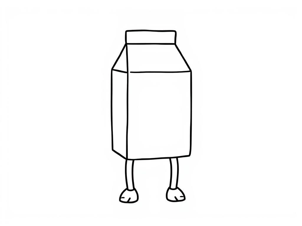 a milk carton with legs