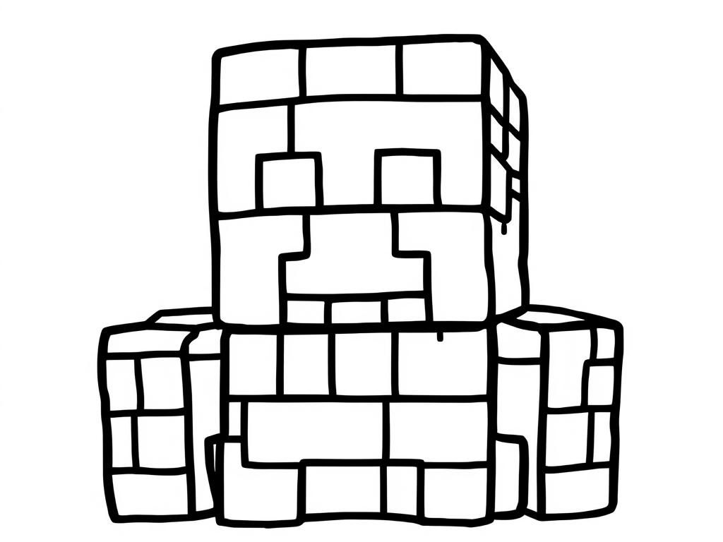 A Minecraft creeper - Free Printable Coloring Page