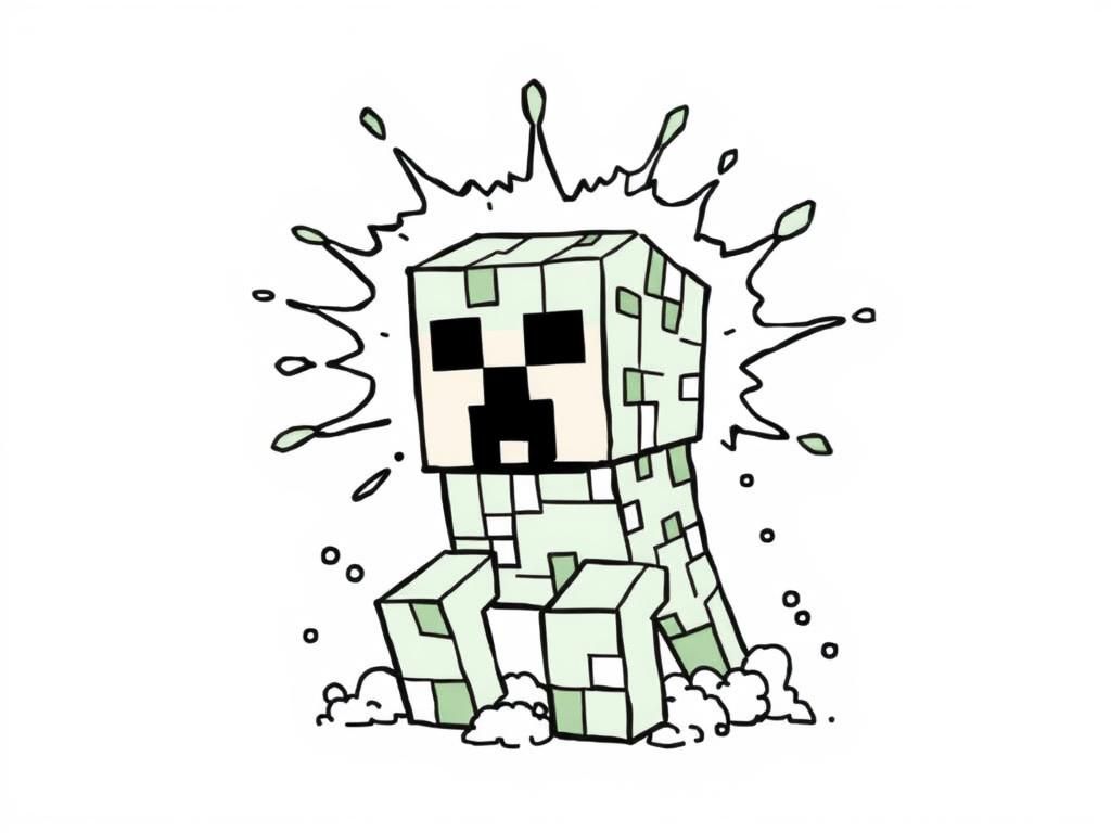 Minecraft Creeper Coloring Page