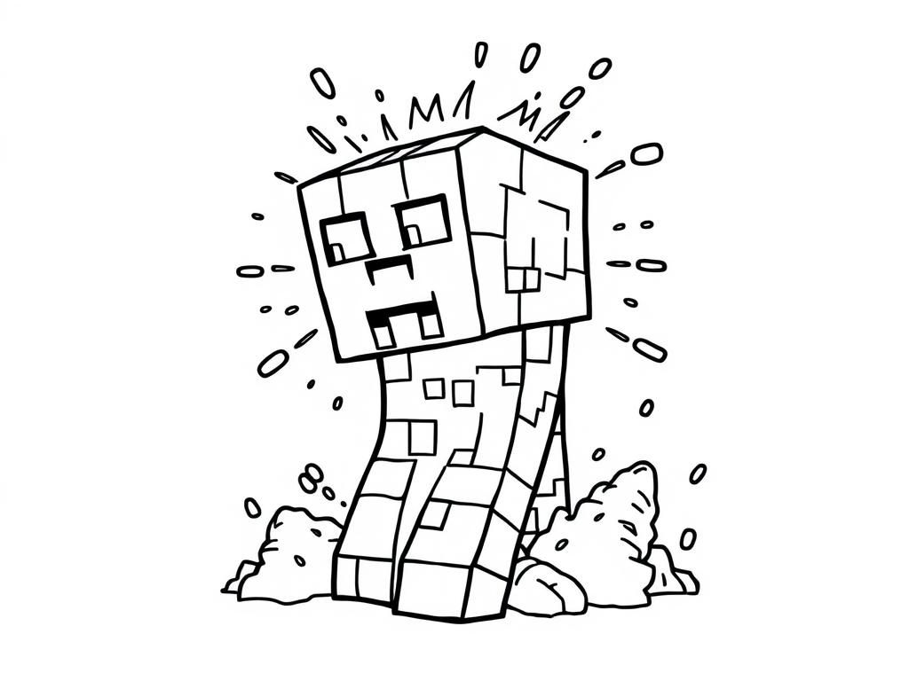 Minecraft Creeper Coloring Page