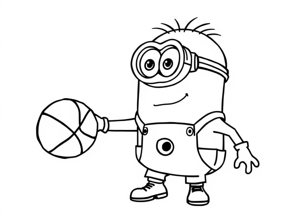 a minion playing basketball