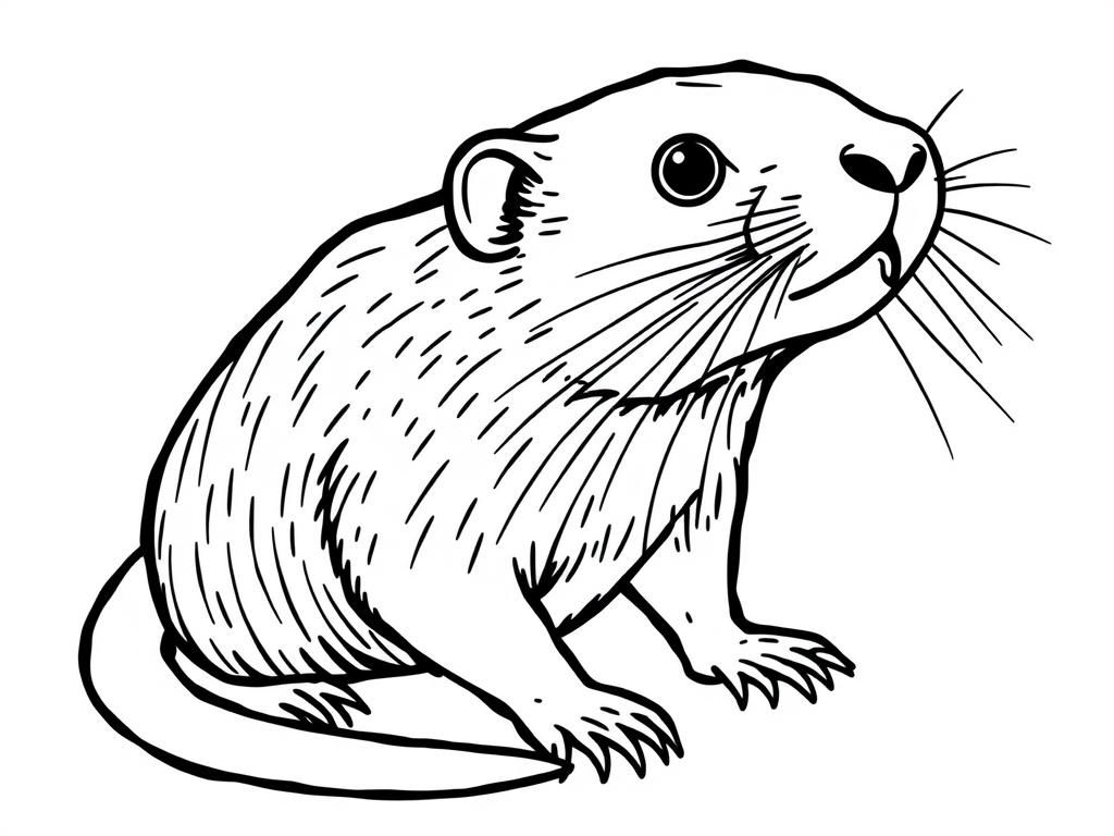 Schattige muis kleurplaat