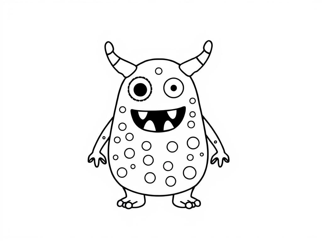 Cute Monster Coloring Page