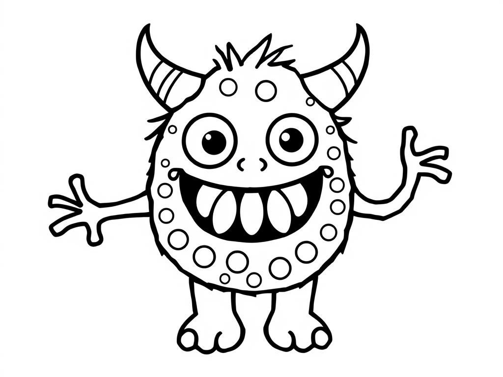 Cute Monster Coloring Page