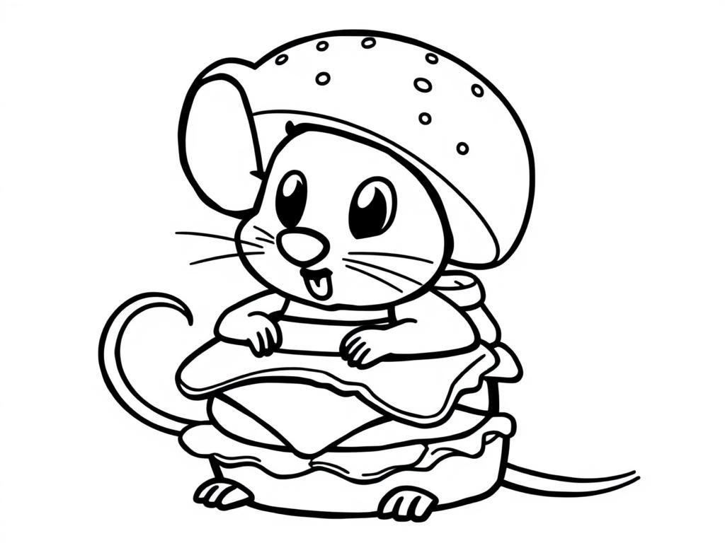 a mouse dressed as a cheeseburger