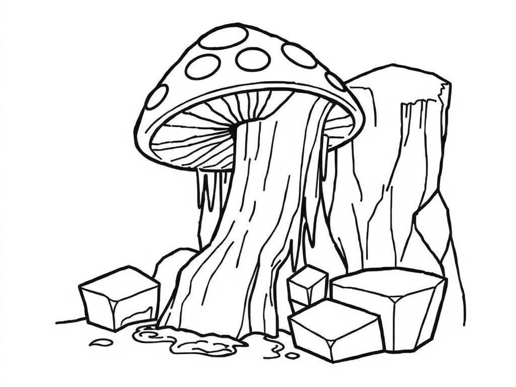 Preview of A mushroom falling down a waterfall with iceblocks