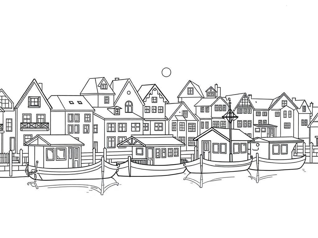 Preview of a neighborhood of houseboats