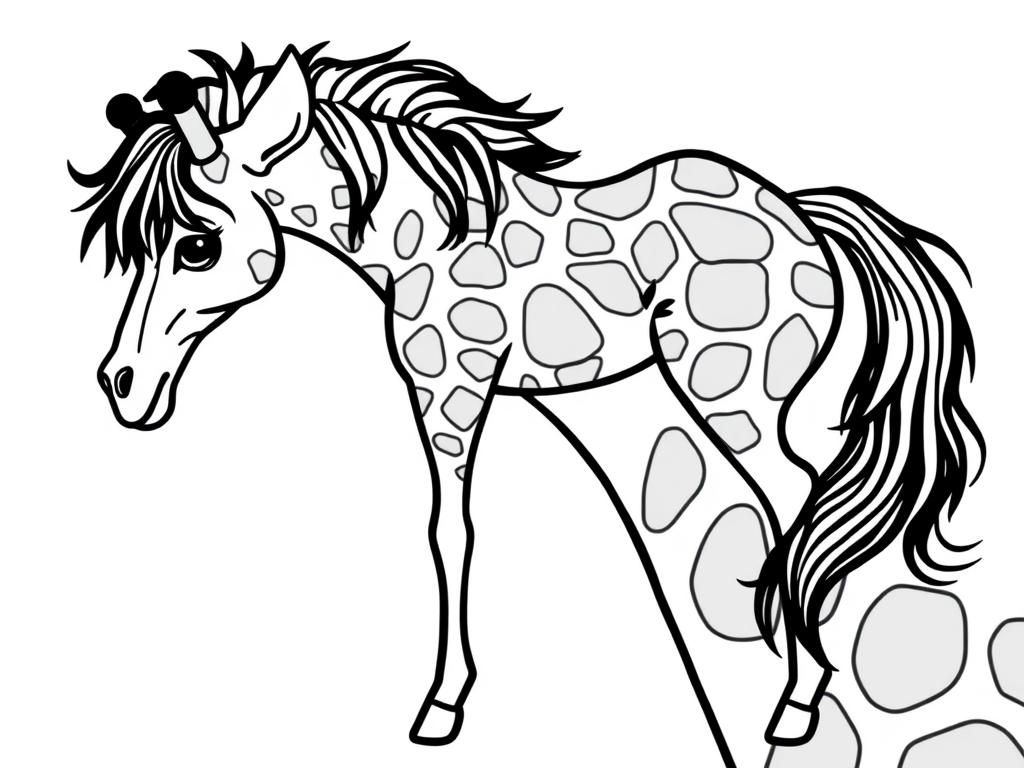 Preview of a new specie that is both a horse and giraffe