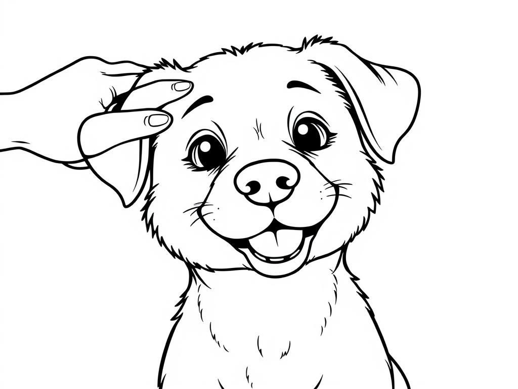 Preview of a nice happy dog getting petted