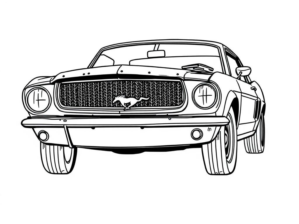 Classic Ford Mustang Coloring Page