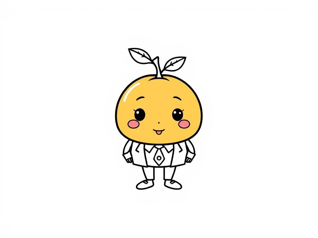 Smiling Lemon Businessman Coloring Page