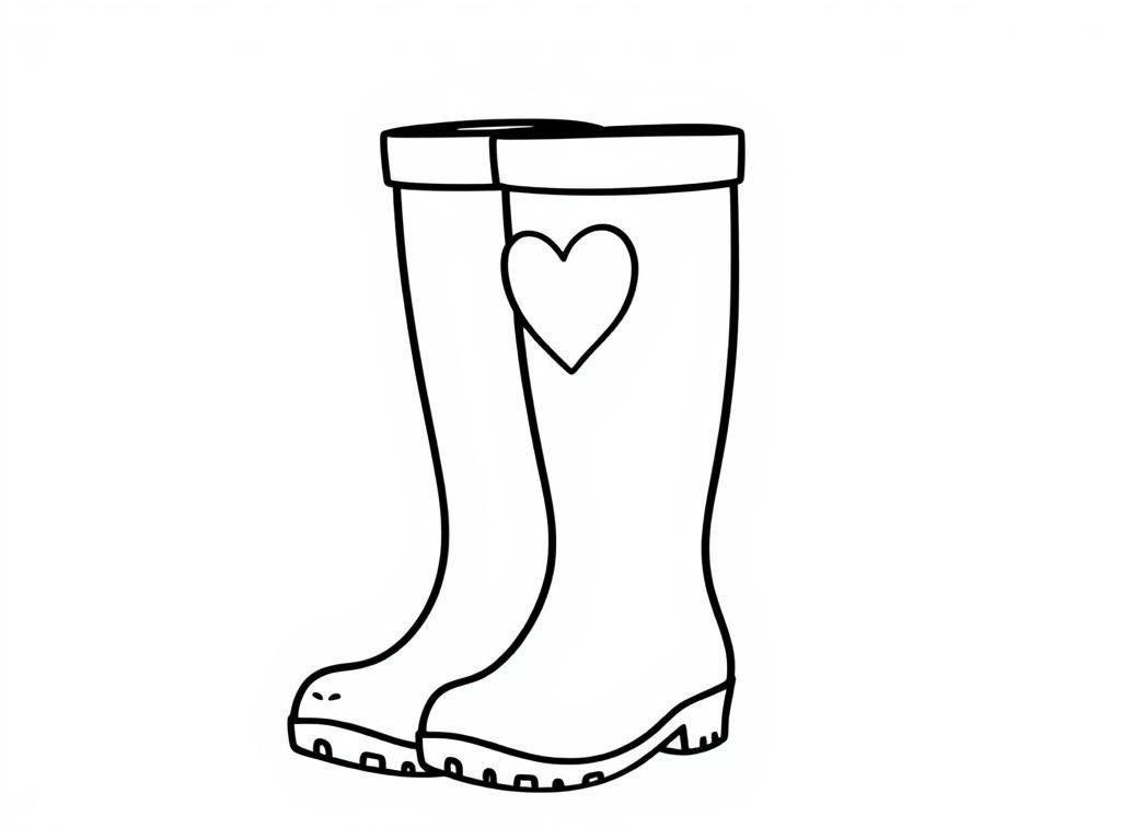 Preview of a pair of rainboots with heart print on rainboot