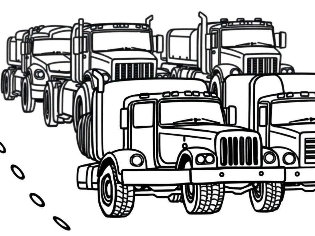 Preview of A parade of trucks