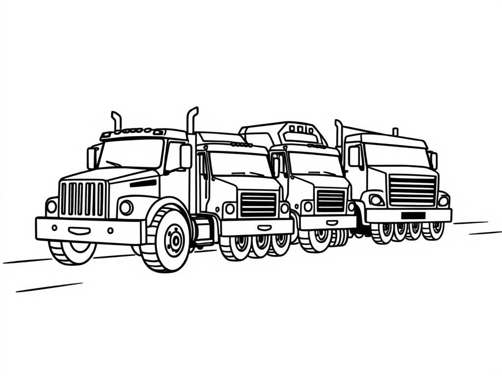 A parade of trucks