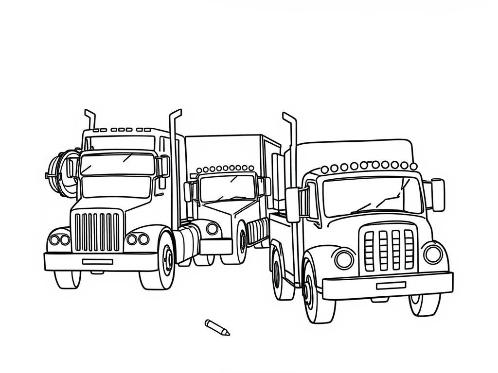 Preview of A parade of trucks