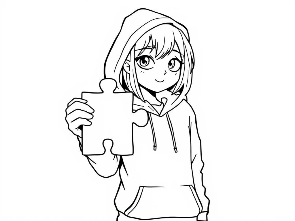 Anime Girl Coloring Page