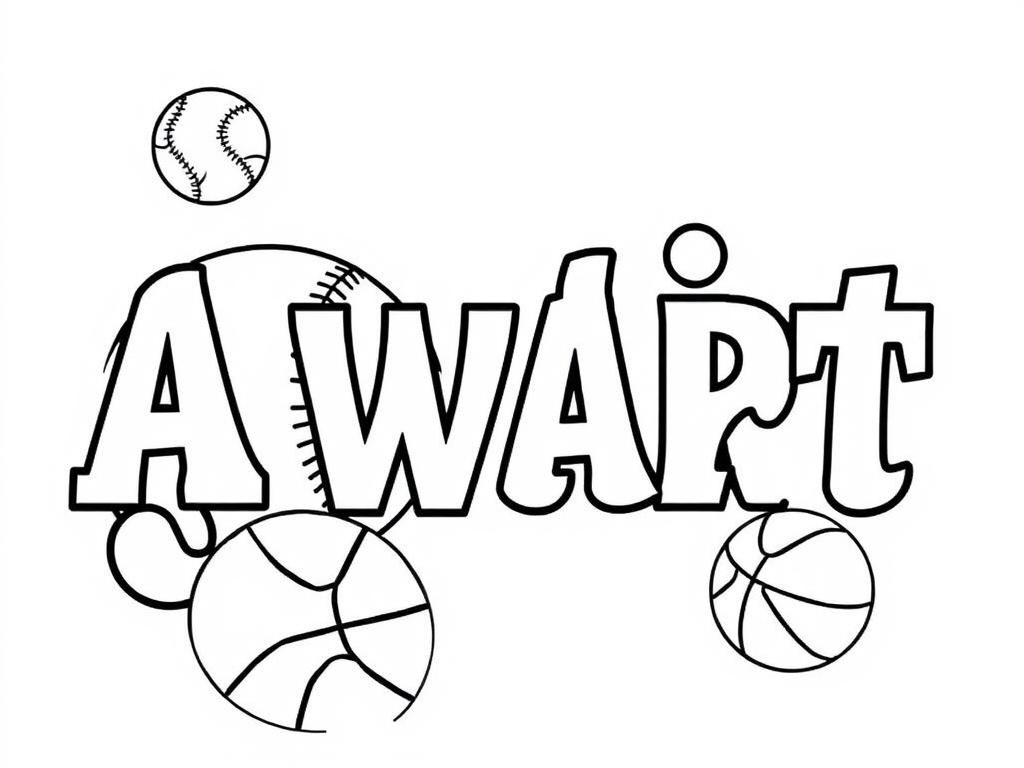 Sports Balls Award Coloring Page