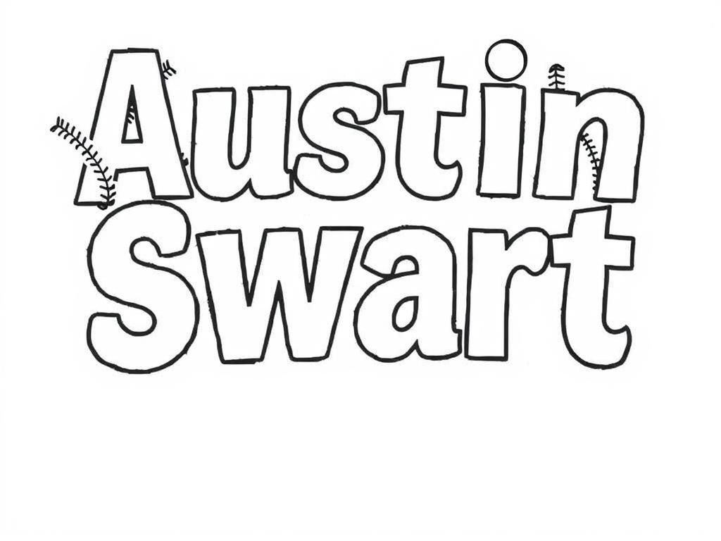 a picture that says austin swart with baseballs