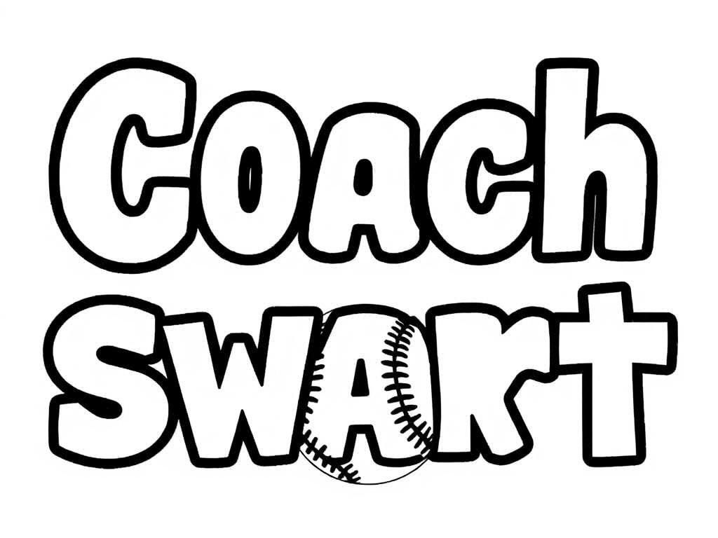 a picture that says Coach Swart with baseballss