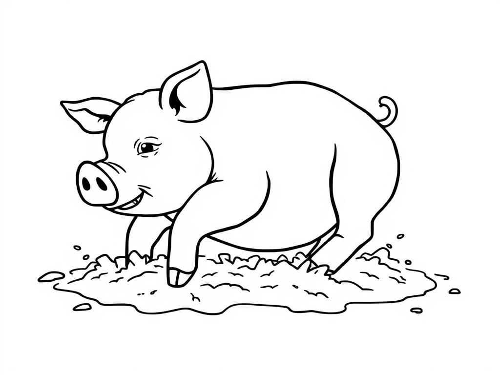 Preview of a pig rolling and playing in the mud