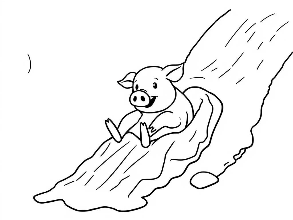 Preview of a pig sliding down a mudslide