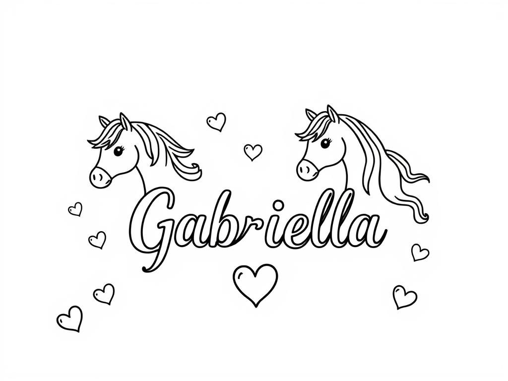 Gabriella's Horse Coloring Page