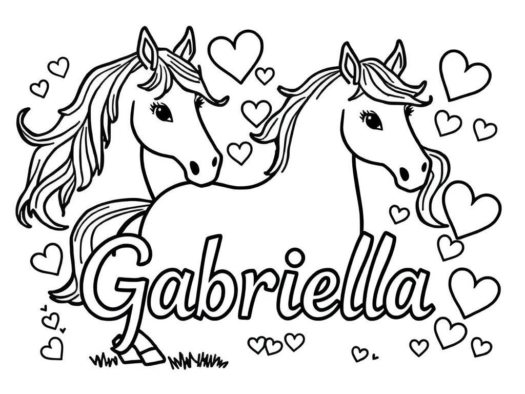 Horses Coloring Page