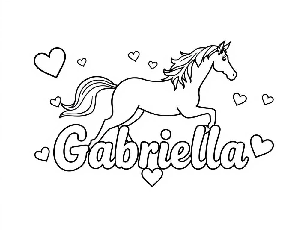 Gabriella Unicorn Coloring Page