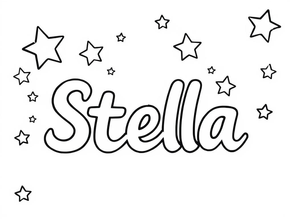 Preview of A place where to put the name "Stella" with stars