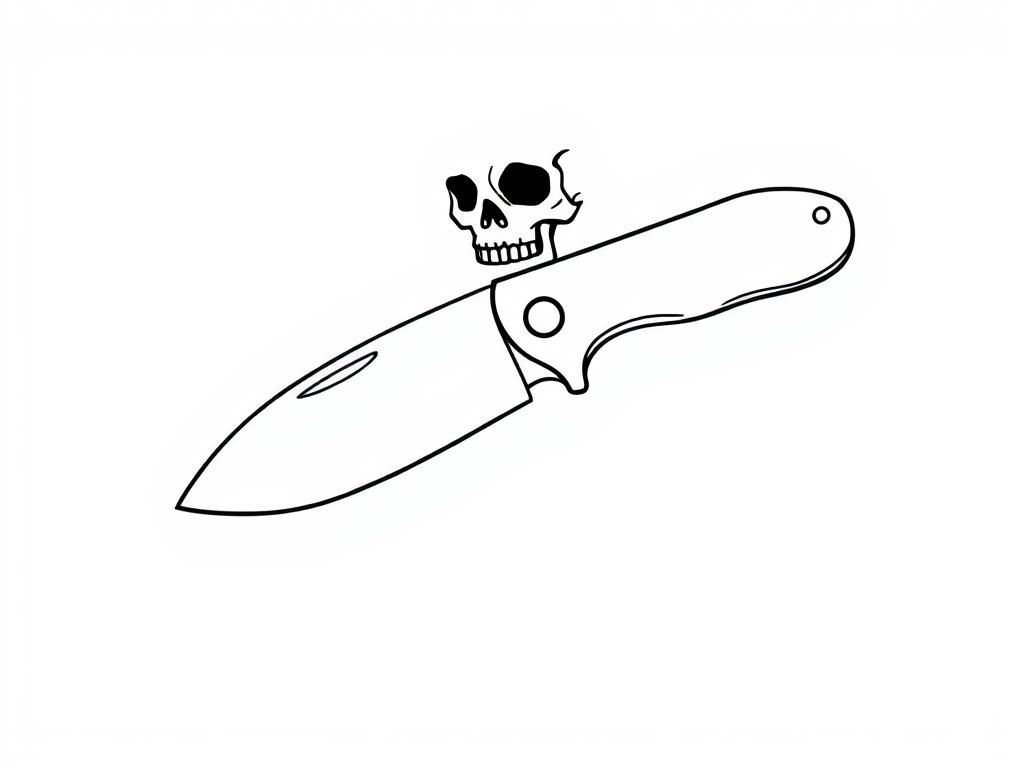 A pocket knife with a skull on the handle