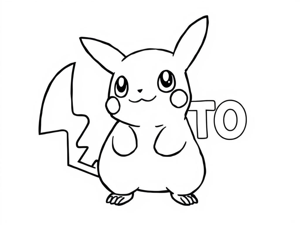 Pikachu kleurplaat