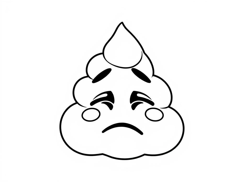 a poo emoji crying