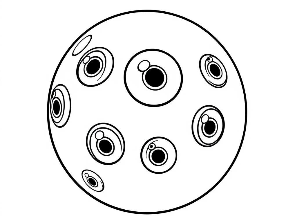 Moon with Craters Coloring Page