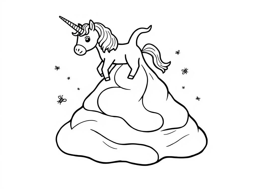 Unicorn on Cloud Coloring Page