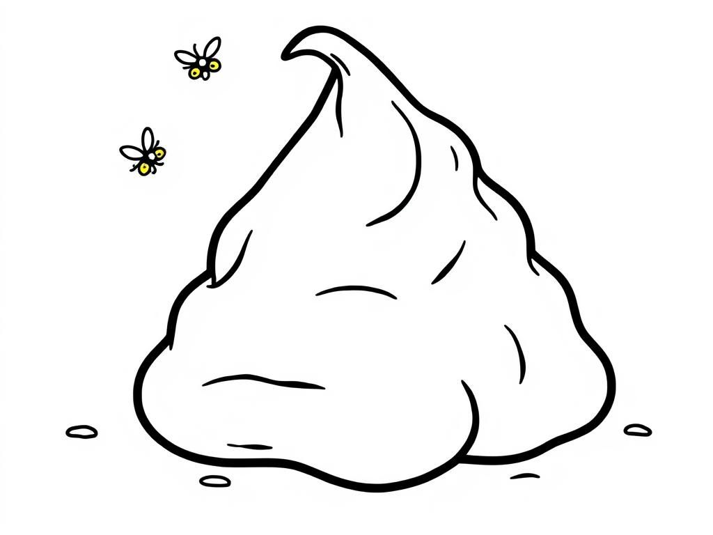Poop with Flies Coloring Page