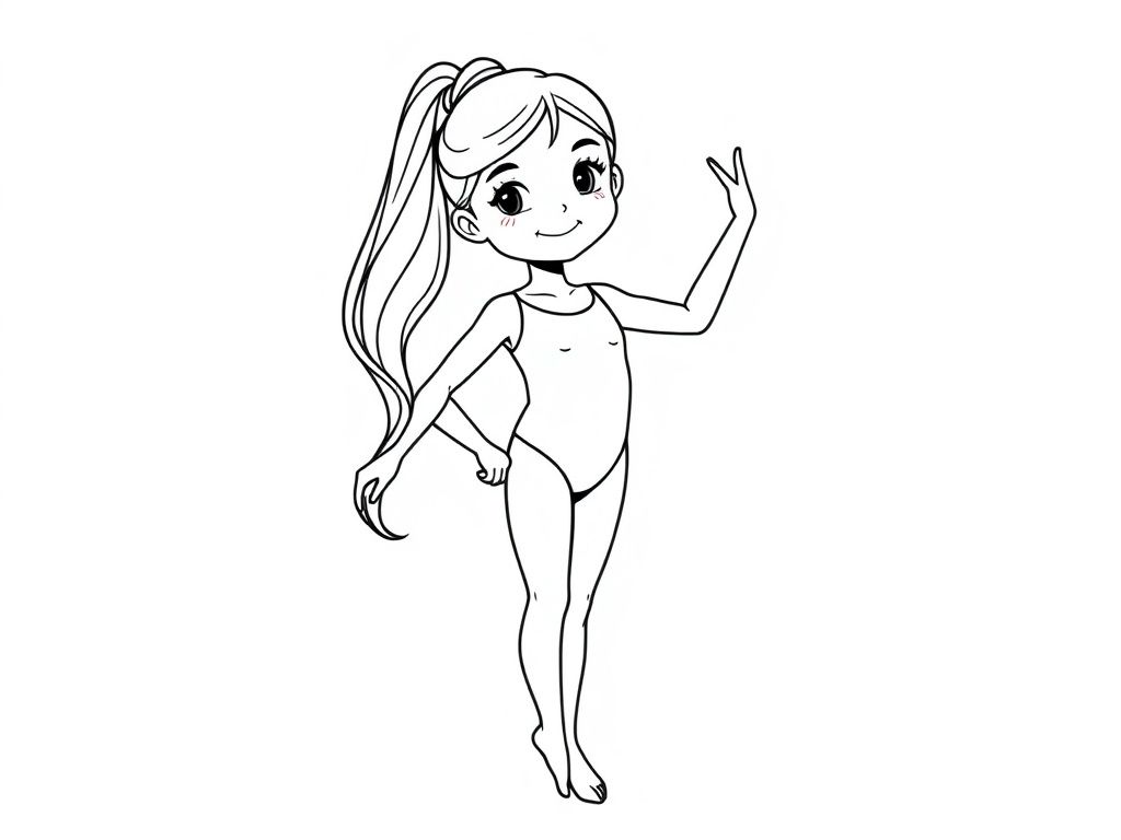 a pretty 11 yr old woman in a leotard