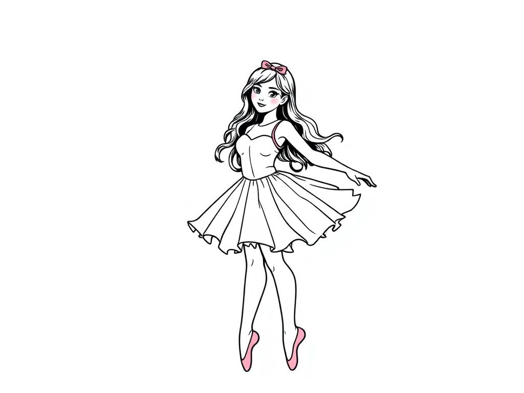 Ballerina Girl Coloring Page
