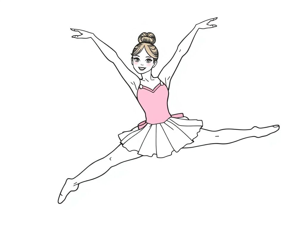 a pretty 17 yr old woman in a pink ballerina costume doing the splits