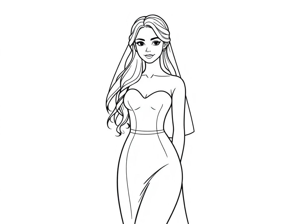 Fashionable Woman Coloring Page