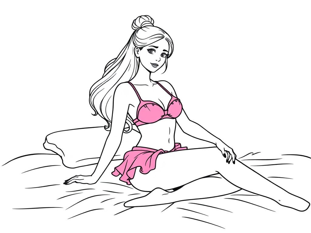Female Model Coloring Page