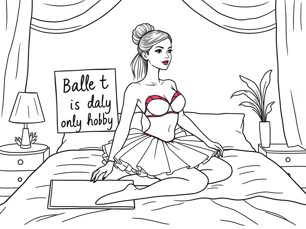 Ballerina Bedroom Coloring Page