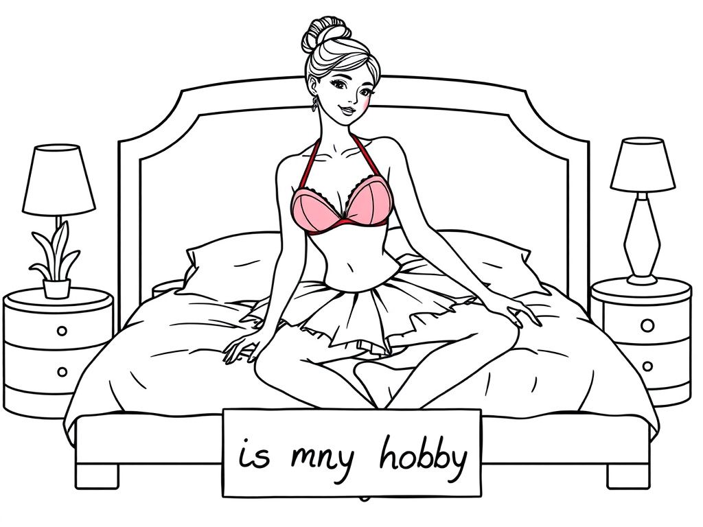 Woman in Lingerie Coloring Page