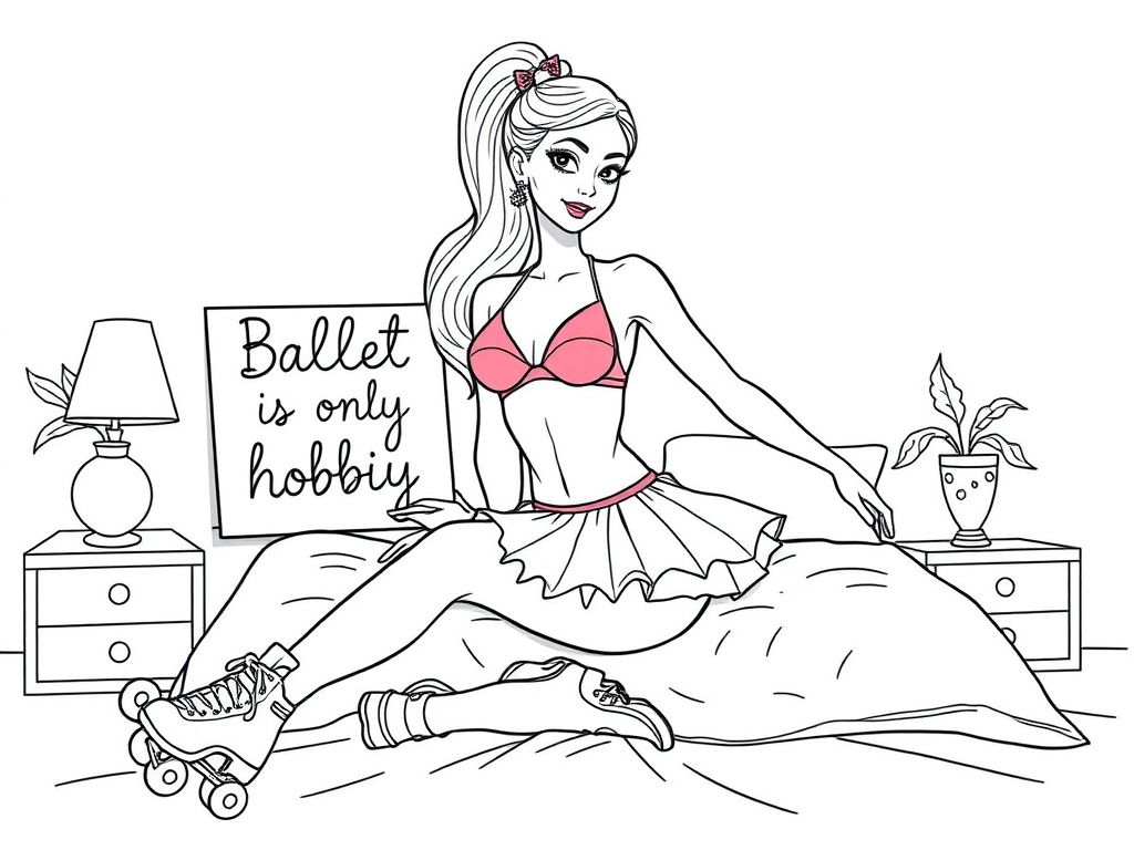 Ballet Roller Skater Coloring Page