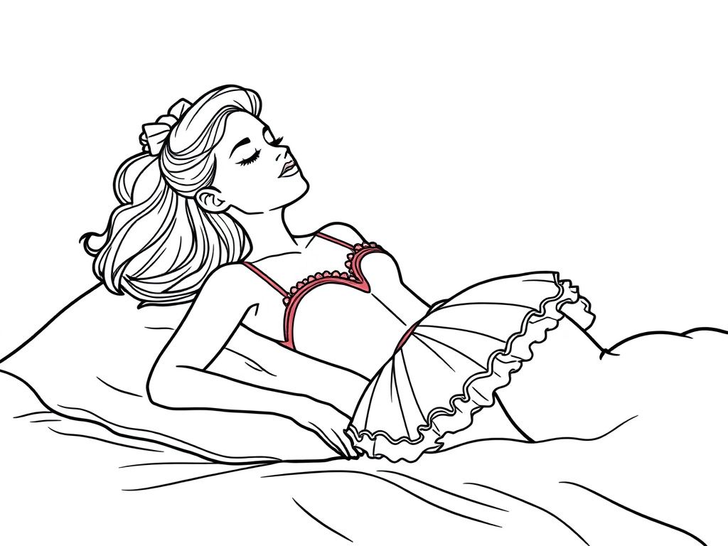 Woman in Lingerie Coloring Page