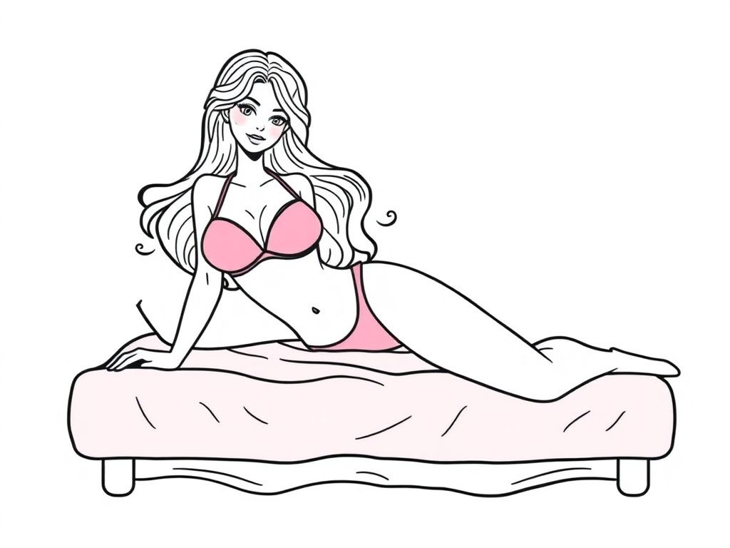 Lingerie Model Coloring Page