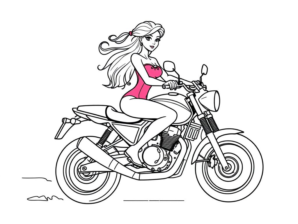Motorcycle Rider Coloring Page