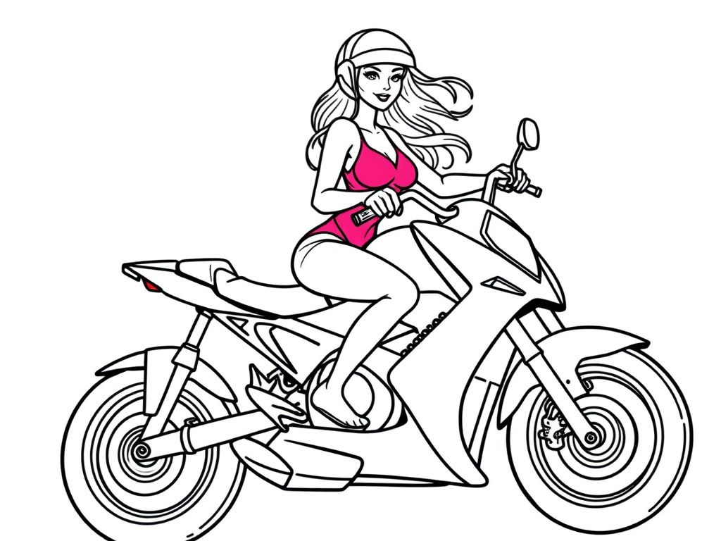 Motorcycle Rider Coloring Page