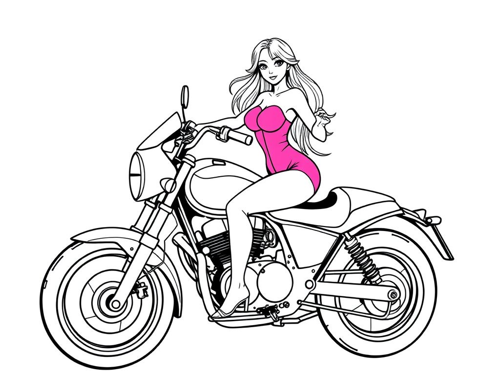 Motorcycle Rider Coloring Page